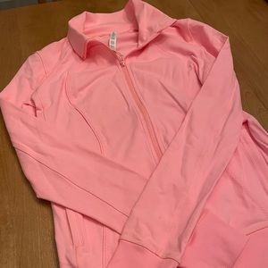 lululemon coral pink zip up workout jacket